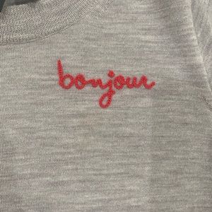 JCrew Bonjour embroidered sweater